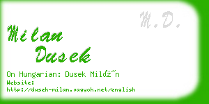 milan dusek business card